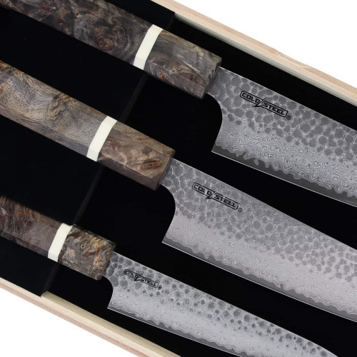 JAPANESE VG-10 DAMASCUS 3-PC KITCHEN KNIFE SET