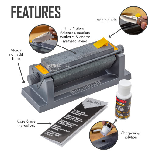 SMITH'S 6" THREE STONE SHARPENING SYSTEM