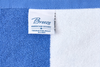 Thomaston Mills American Luxury Breeze pool towels in Ultramarine Blue / White and Ultimate Gray / White cabana stripes