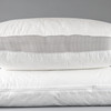 Representative Martex Flex Micro Cluster pillow photo showing the adjustable gusset. Image is shared across sizes. See this listing for size and case quantity; the number of pillows pictured does not indicate case quantity.