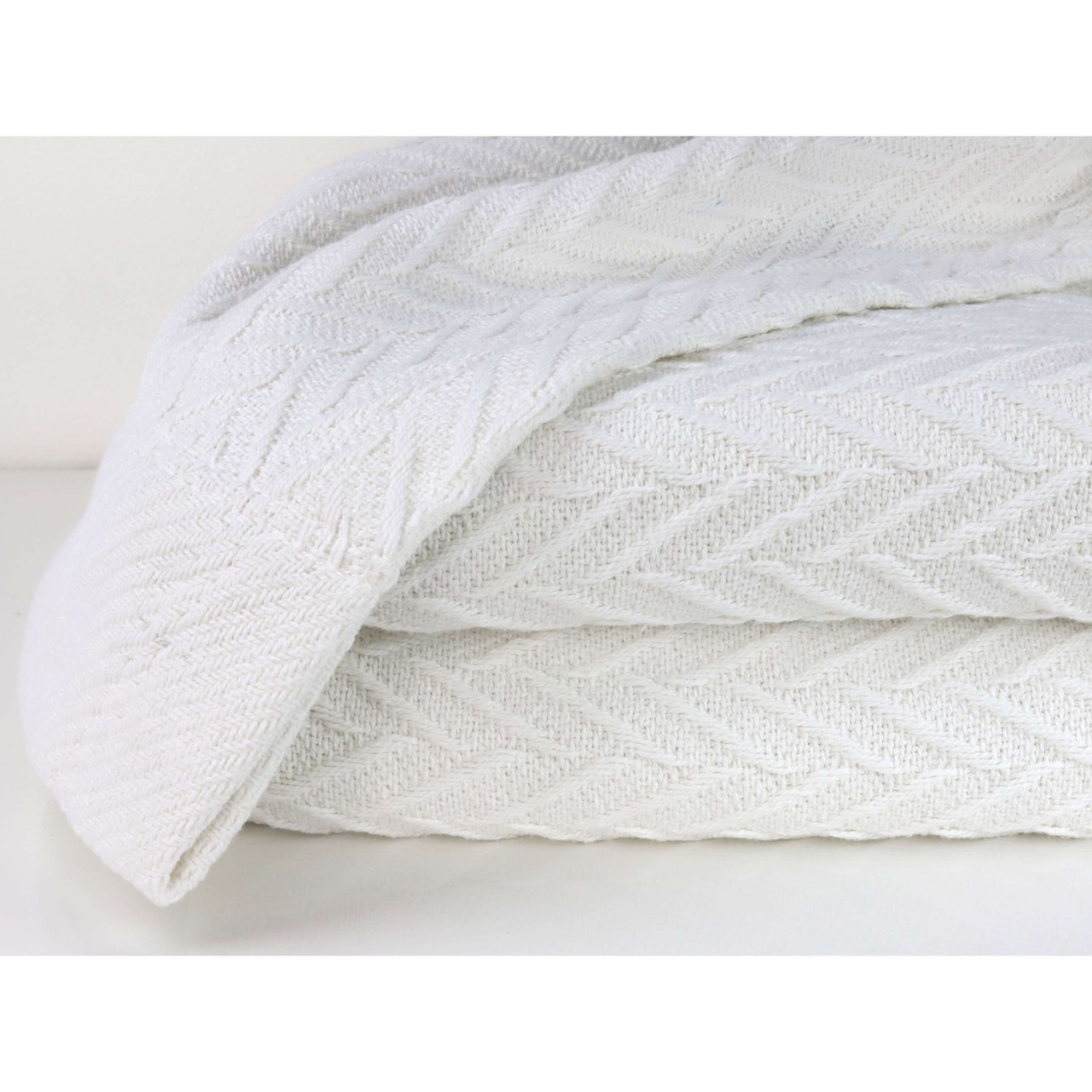 1888 Mills supplier gallery image - Magnificence Thermal Blanket - White - magnificence_20blanket_20white_01_front
