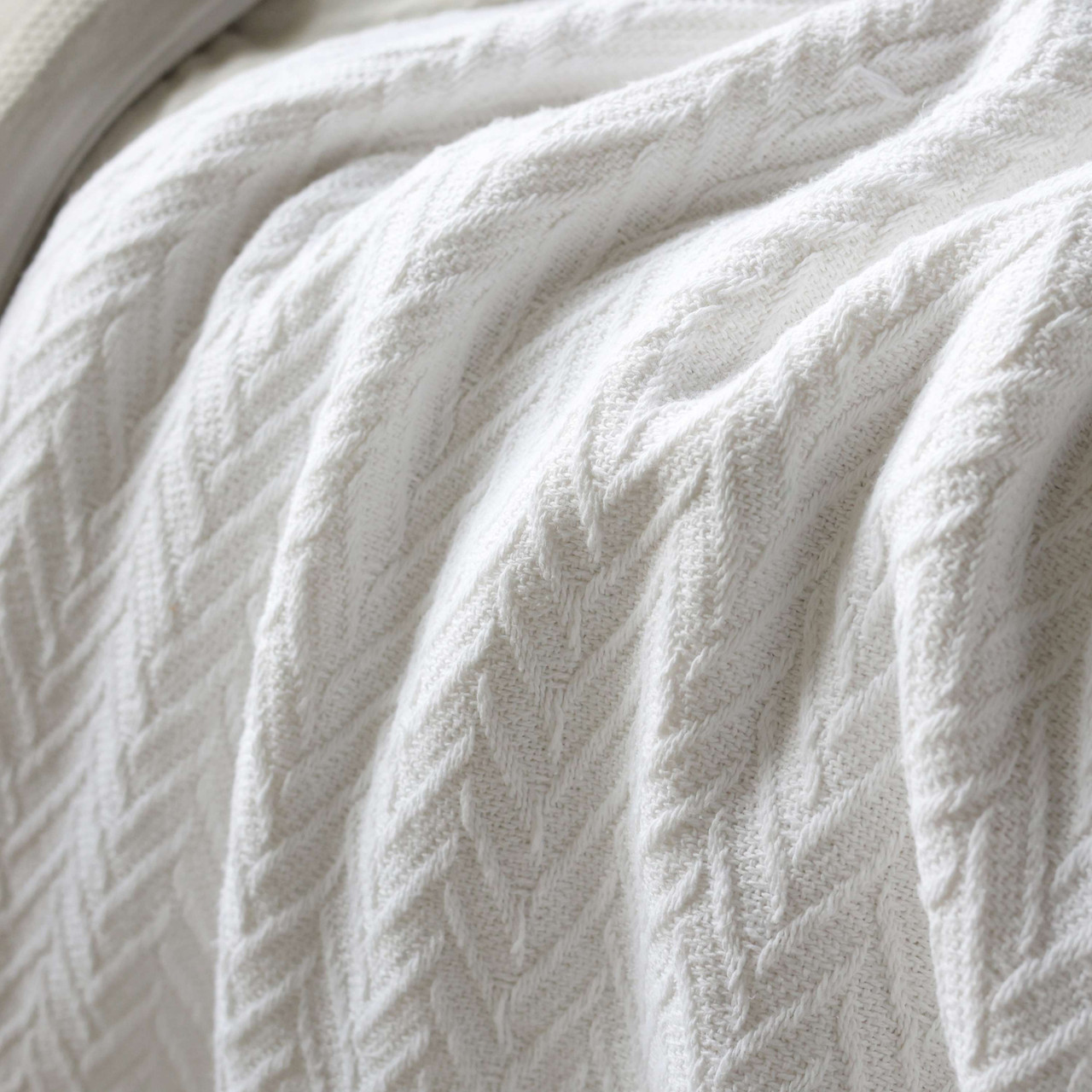 1888 Mills supplier gallery image - Magnificence Thermal Blanket - White - magnificence_blanket_detail_crop