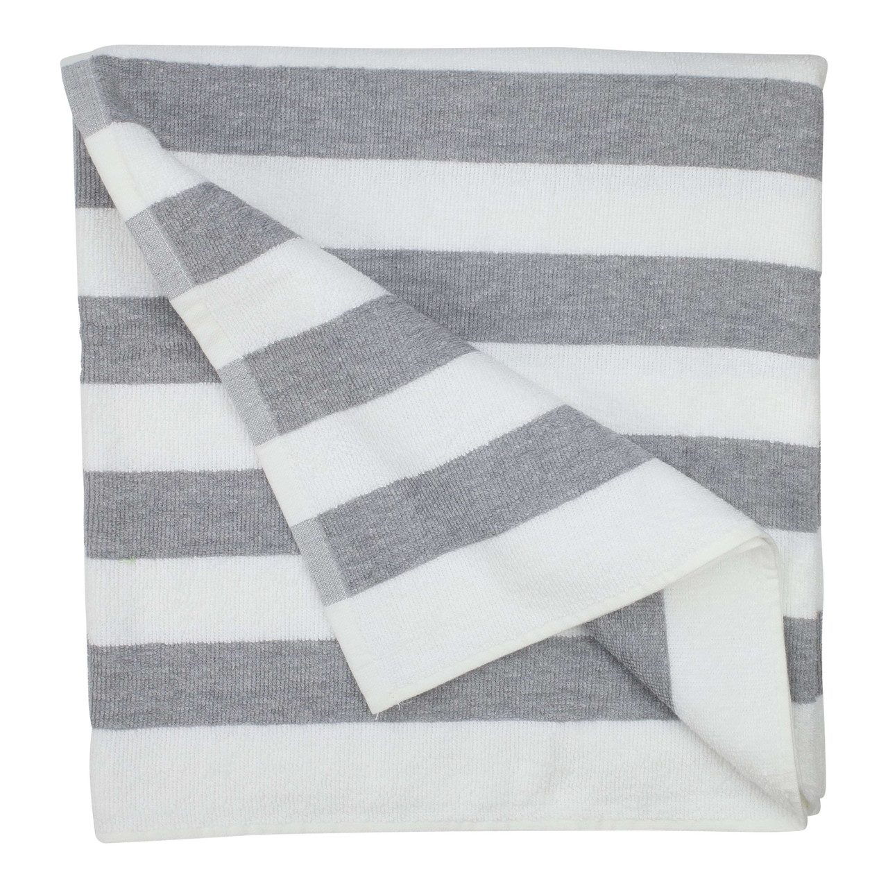 1888 Mills supplier gallery image - Fibertone Cabana Stripe Pool Towels - fibertone_cabana_beach_grey_bt10678greycs_03