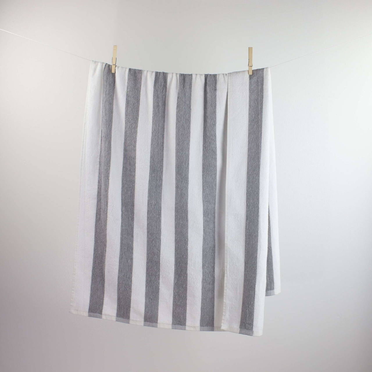 1888 Mills supplier gallery image - Fibertone Cabana Stripe Pool Towels - fibertone_cabana_beach_grey_bt10678greycs_04