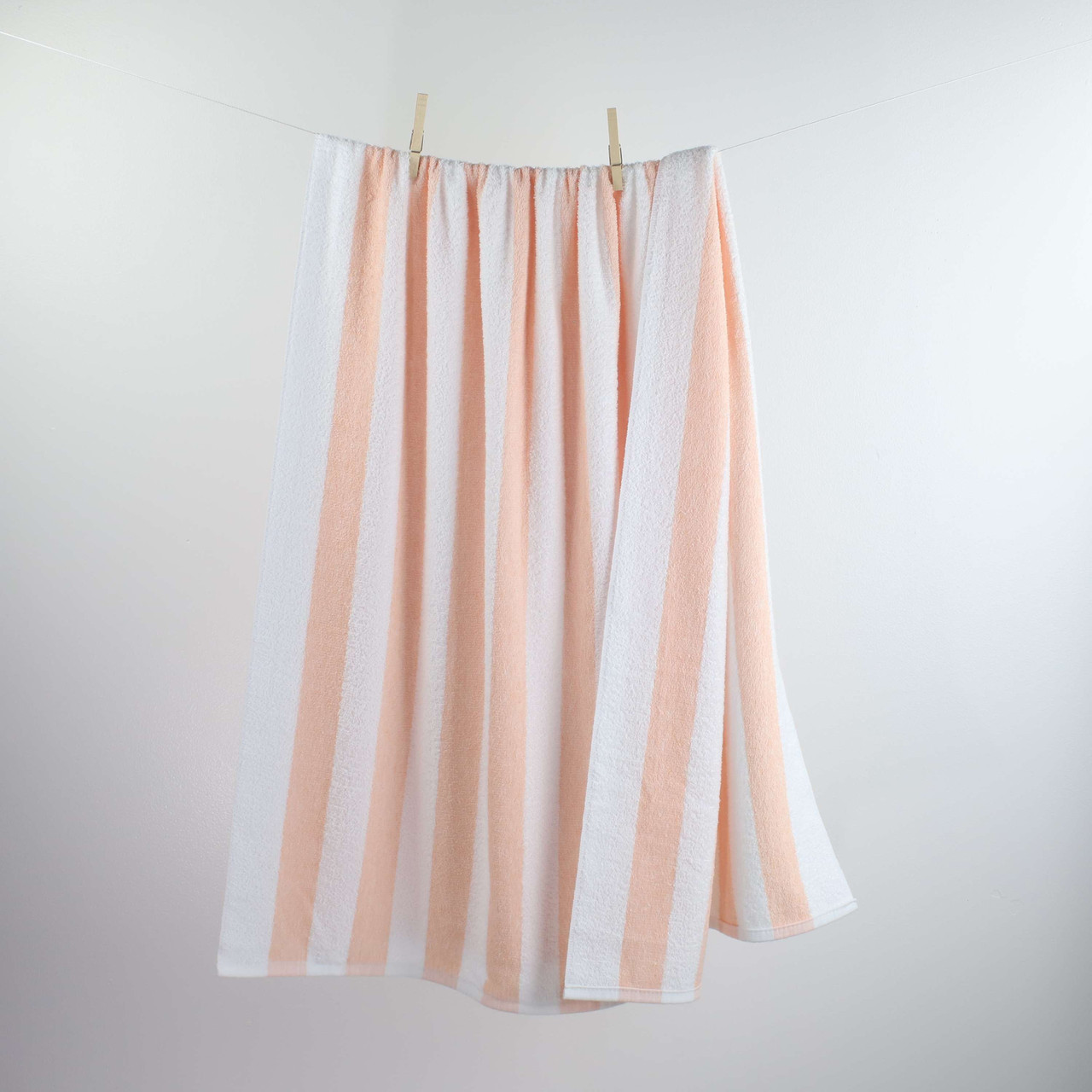 1888 Mills supplier gallery image - Fibertone Cabana Stripe Pool Towels - fibertone_cabana_beach_peach_bt10667pechcs_04