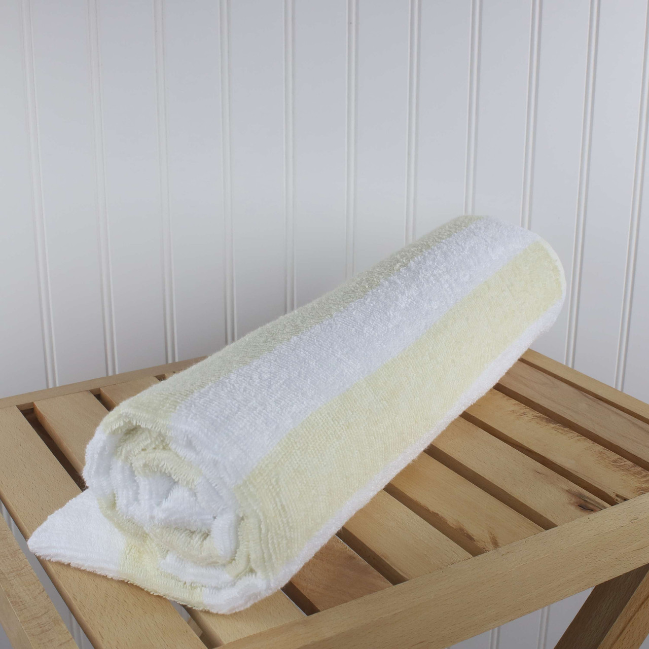 1888 Mills supplier gallery image - Fibertone Cabana Stripe Pool Towels - fibertone_cabana_beach_sandstone_bt10669stoncs_05