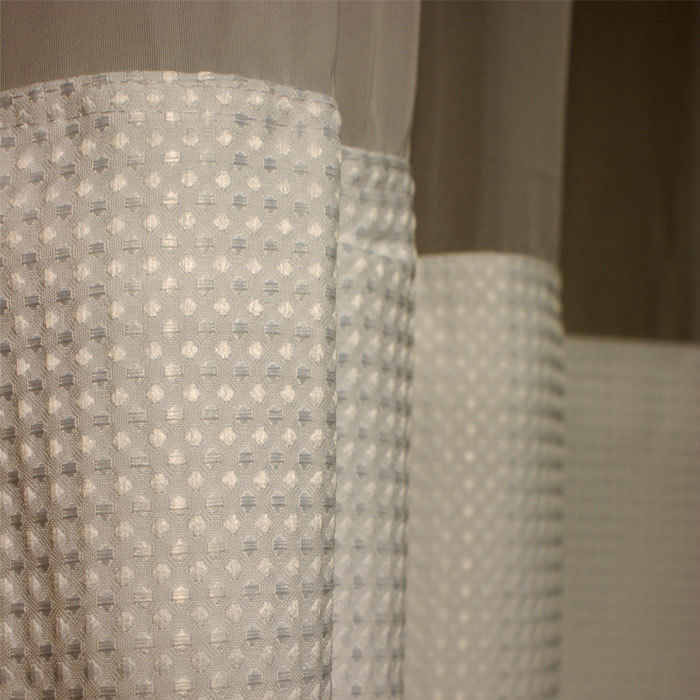 Kartri KARTRIor EMPIRE WAFFLE EZY-HANGor POLYESTER SHOWER CURTAIN W/ VOILE WINDOW and SNAP AWAY LINER 72X74 WHITE PACK OF 6