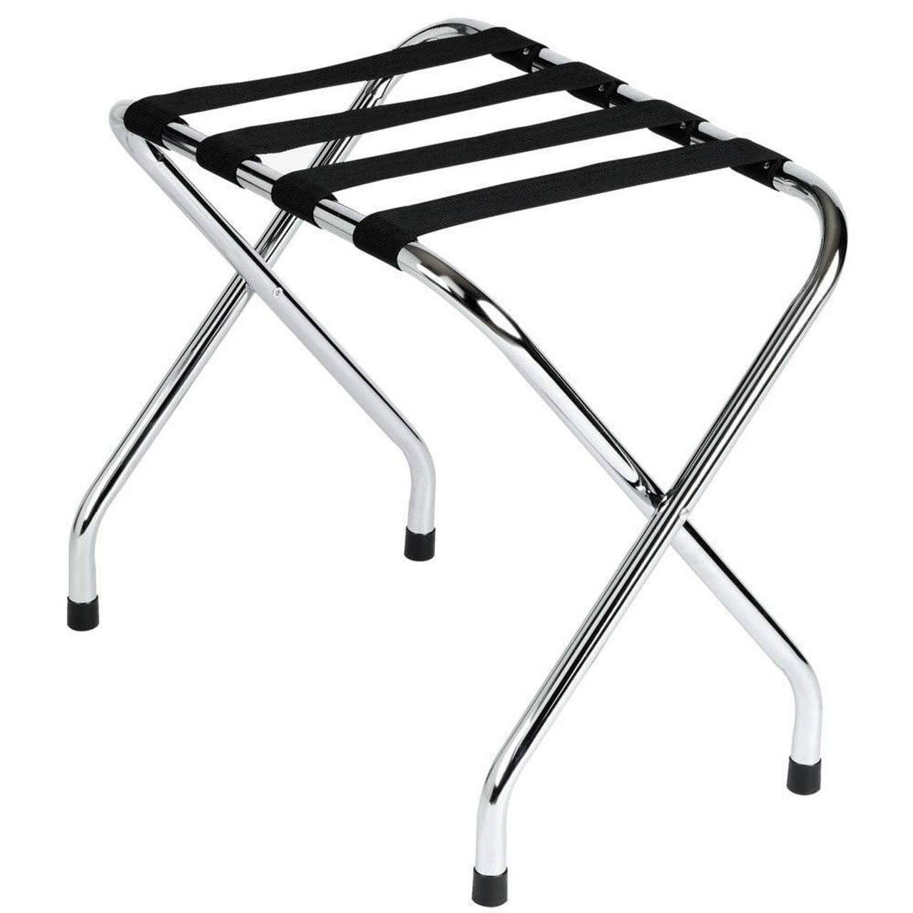 HOSPITALITY 1 SOURCE HOSPITALITY 1 SOURCE or CHROME FINISH LUGGAGE RACK or BLACK STRAPS or 4 PER CASE