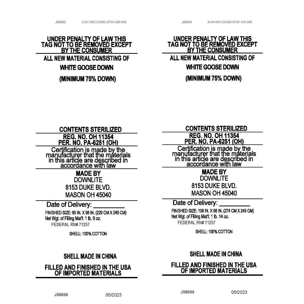 DownLite Bedding Eddie Bauer 700 Fill Power White Goose Down Ultra Light Comforter 