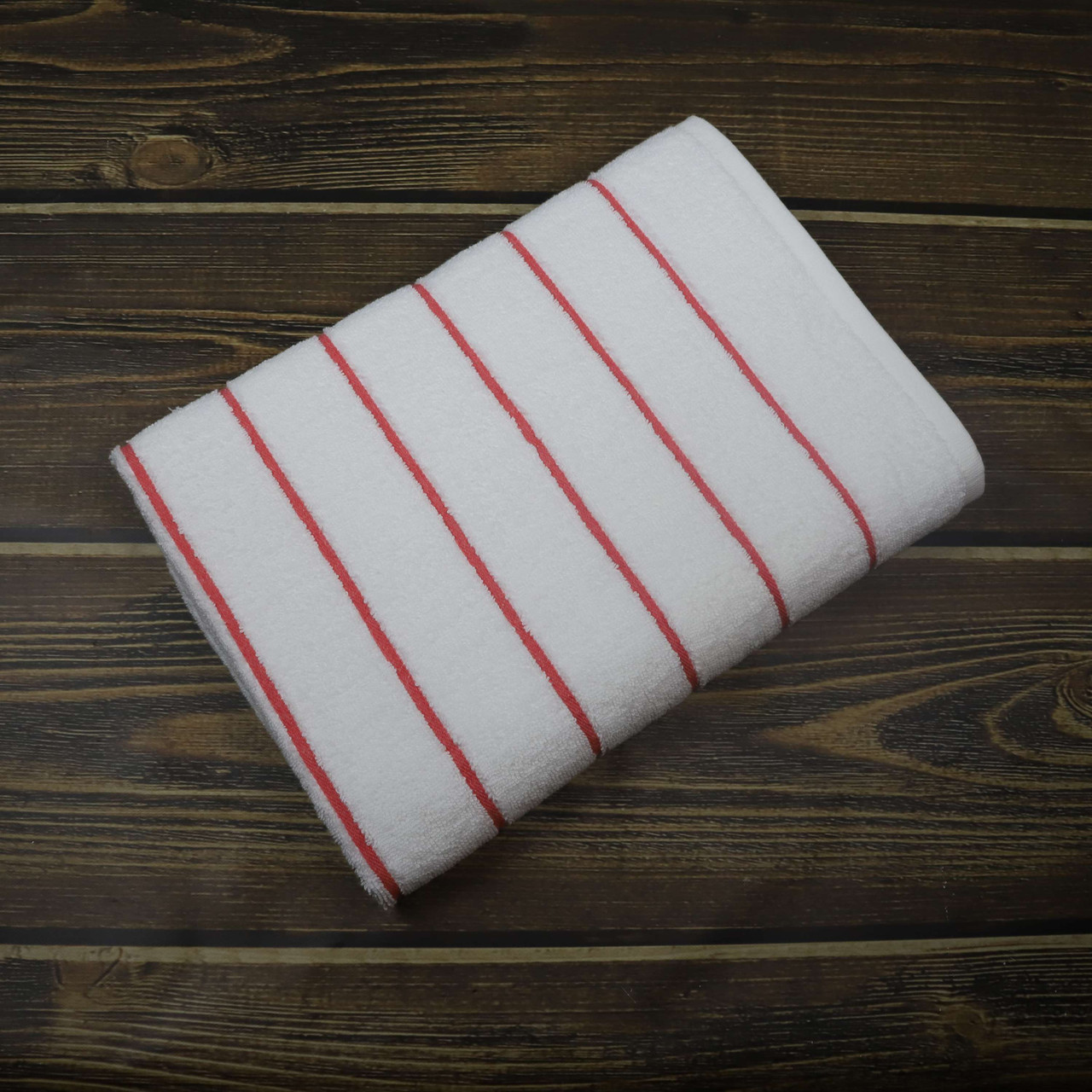 1888 Mills supplier gallery image - Fibertone Twill Ribbed Stripe Pool Towel - s201-u-cos-1-ft20_twillstripe_coral_03