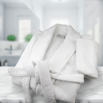 Ganesh supplier image - OXFORD VELOUR BATHROBES - R145WHT