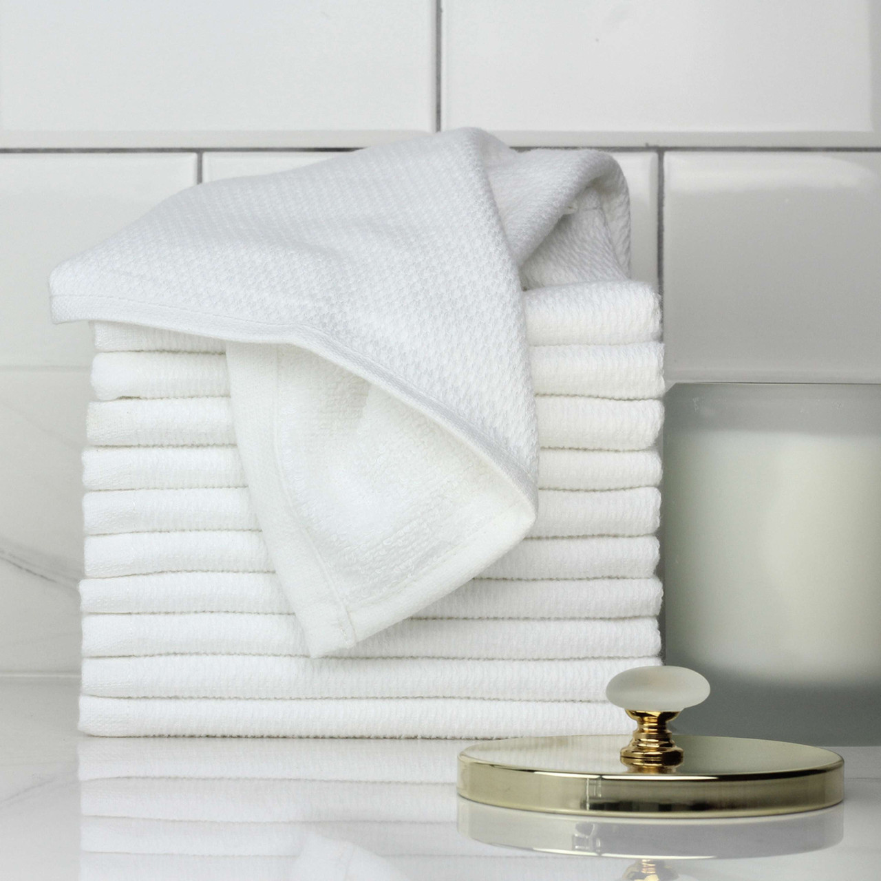 1888 Mills supplier gallery image - Oshibori Wash Cloth - White - tealtowel2