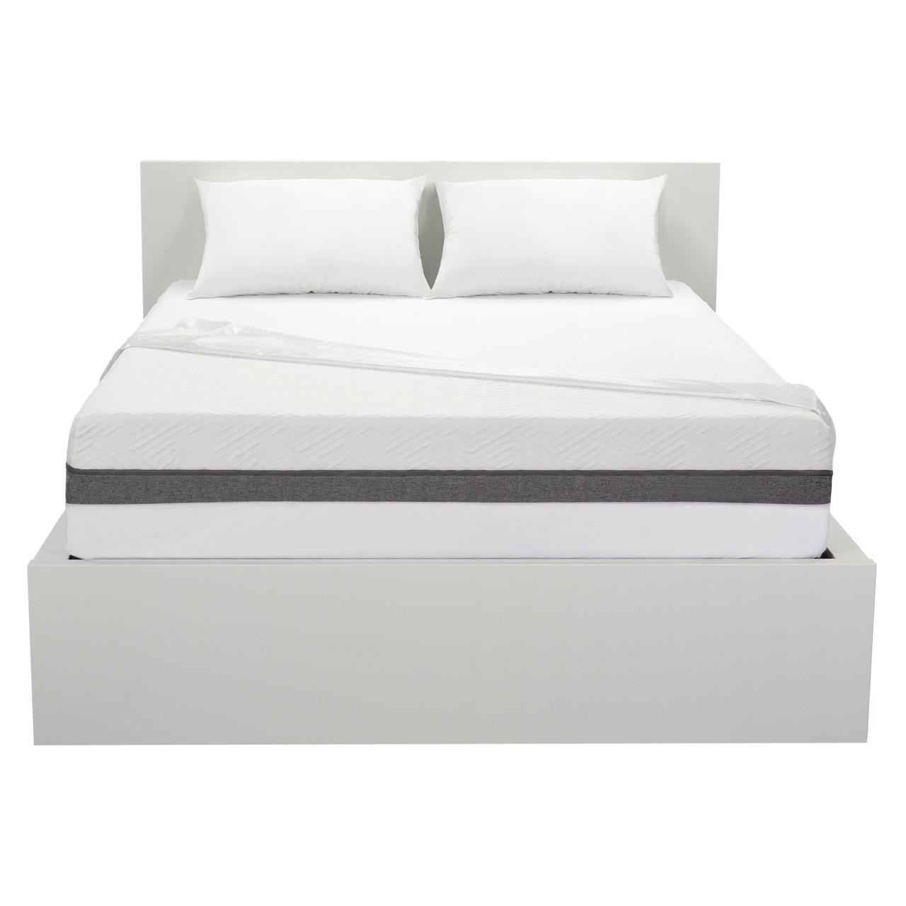 Waterproof Mattress Cover With Zipper, 6 Sides, White, Bed Pad