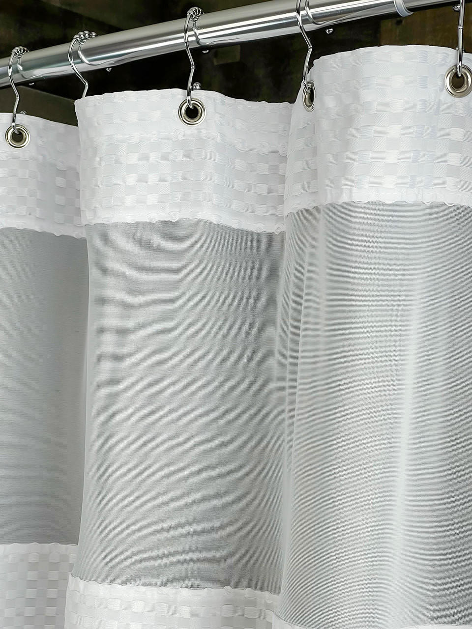 Kartri Courtyard Waffle Polyester Hotel Shower Curtain - Pack of 12 