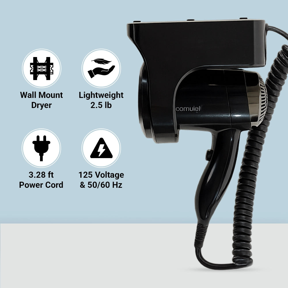 Roomwell UK Hair Dryer, 1600 Watt, Wall Mount, , 2 + 1-Year Extended Warranty