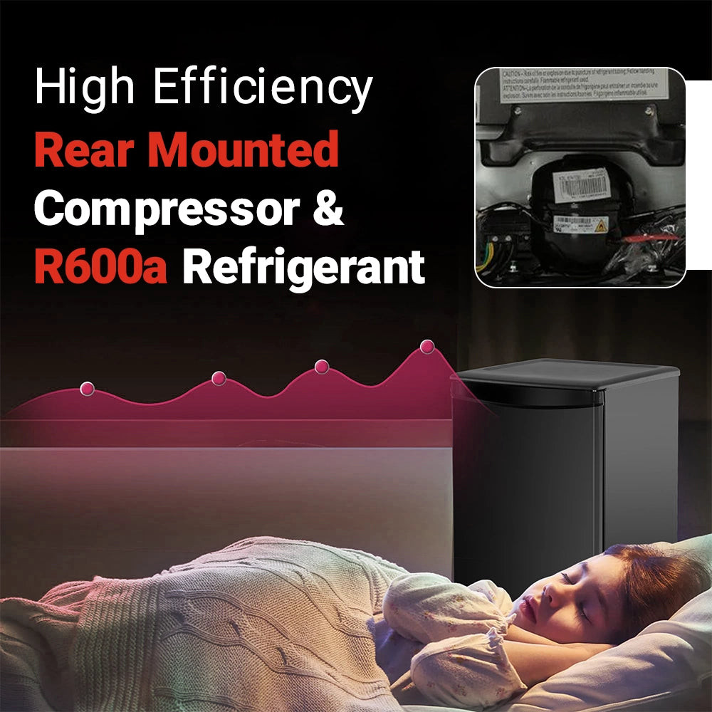 Roomwell UK Hotel Mini Refrigerator Without Freezer, 2.6 Cu. Ft