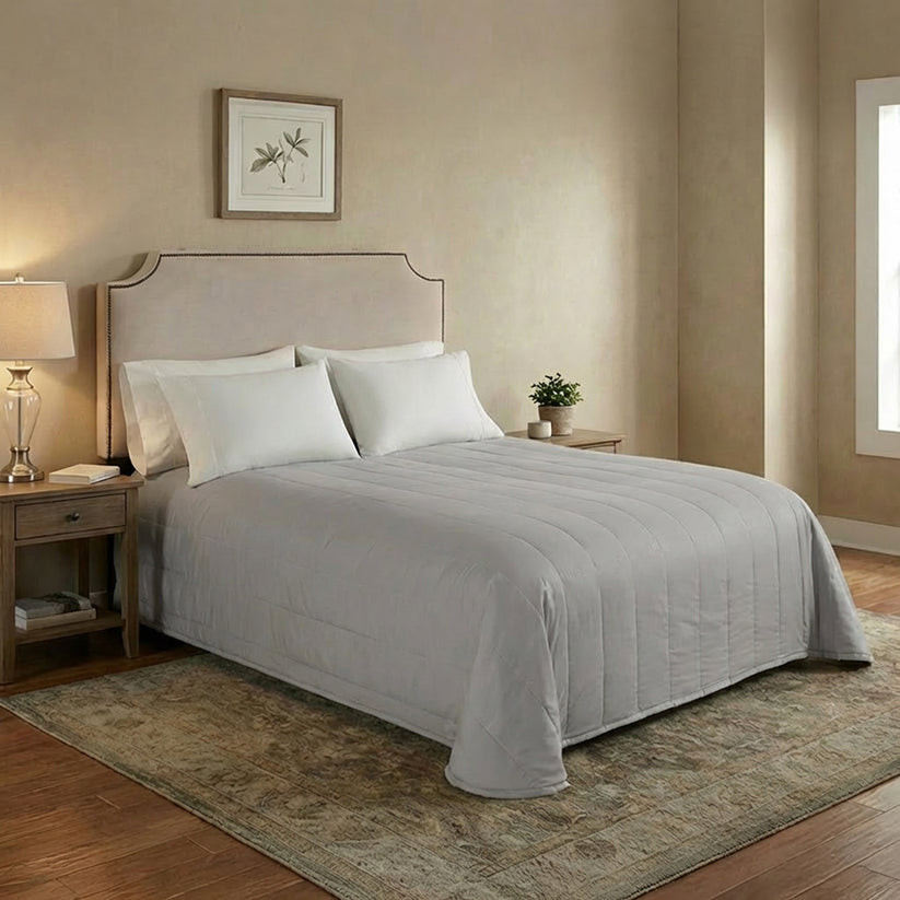 Martex Basics Channel Quilt Bedspread | Cap Twin and Twin