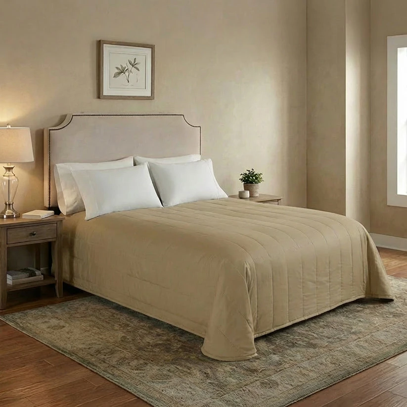 Martex Basics Channel Quilt Bedspread | Cap Twin and Twin