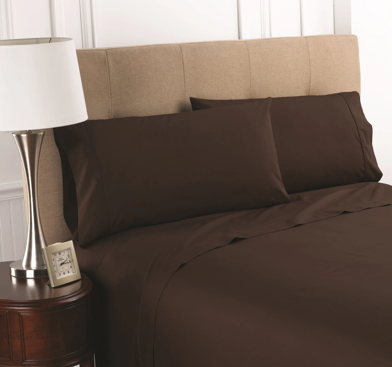 WestPoint Fitted Sheet - King - Martex Colors 200 - Chocolate | Case of 12 | 1A33048