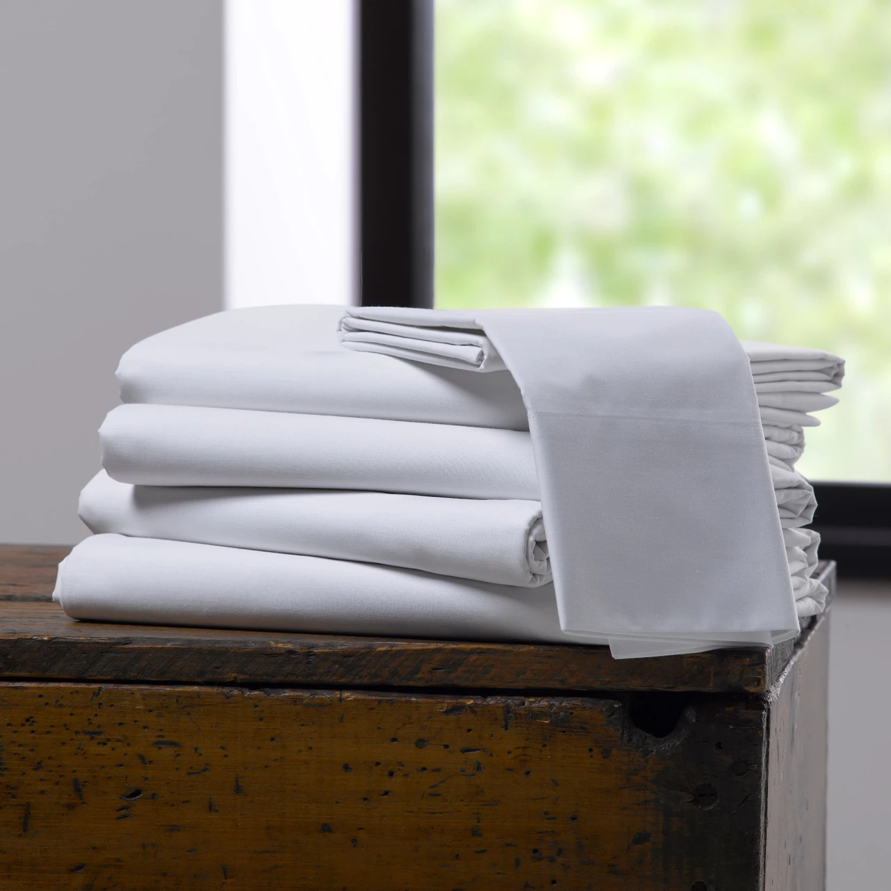 WestPoint Fitted Sheet - King - Martex Green - Fresh White | Case of 12 | 1S49772
