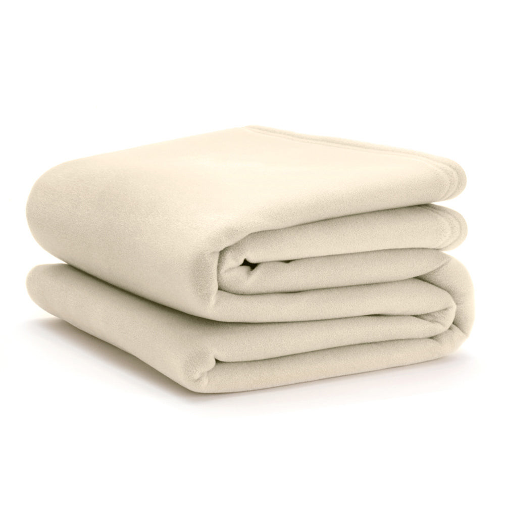 Vellux Ivory blanket. Representative supplier collection image; blanket only. Other bedding and pillow inserts not included.