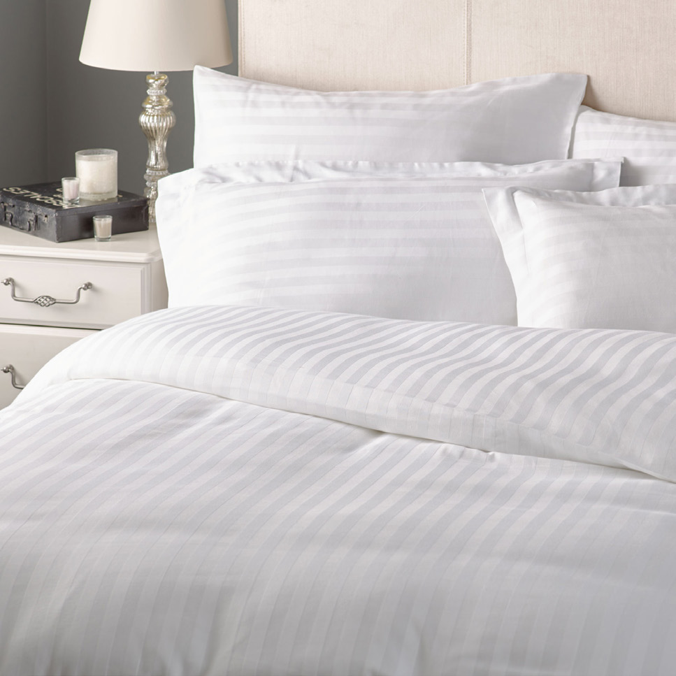 Representative WestPoint manufacturer image for Benessere Stripe duvet. See this listing for the exact size and case quantity.