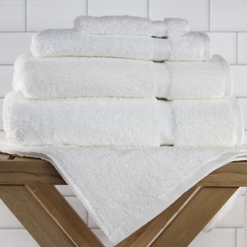 1888 Mills | Premier Terry |Bath Linen | White And Beige | 24 - 300 Per Pack Item