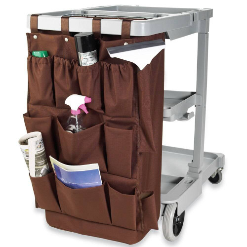 Loop-and-Snap Housekeeping Cart Bag, 30 L, Brown, Housekeeping Cart Bags, Housekeeping Carts, Housekeeping, Housekeeping and Janitorial, Open  Catalog