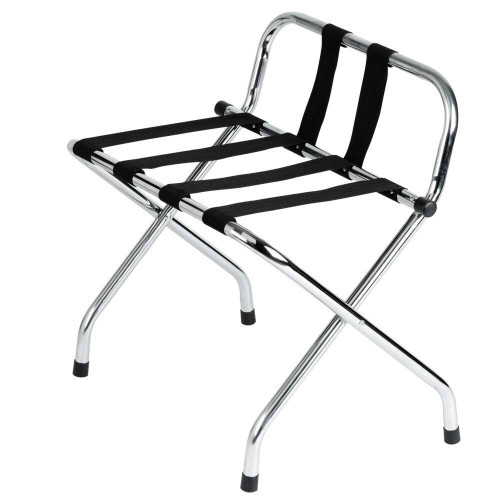 HOSPITALITY 1 SOURCE HOSPITALITY 1 SOURCE or CHROME FINISH LUGGAGE RACK or BACK and BLACK STRAPS or 4 PER CASE