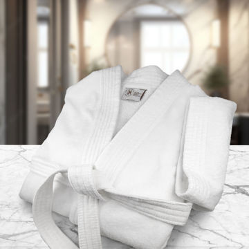 Ganesh supplier image - OXFORD VELOUR BATHROBES - R148WHT