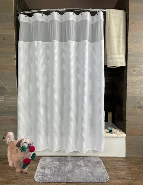 Kartri manufacturer photo - CTY Waffle Shower Curtain with Window - 1