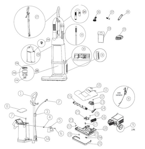  Bissell 15" Heavy Duty Upright vacuum - BG1000 