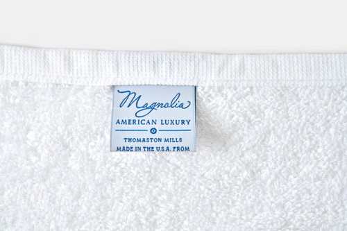 Thomaston Mills American Luxury Magnolia white cotton terry towels