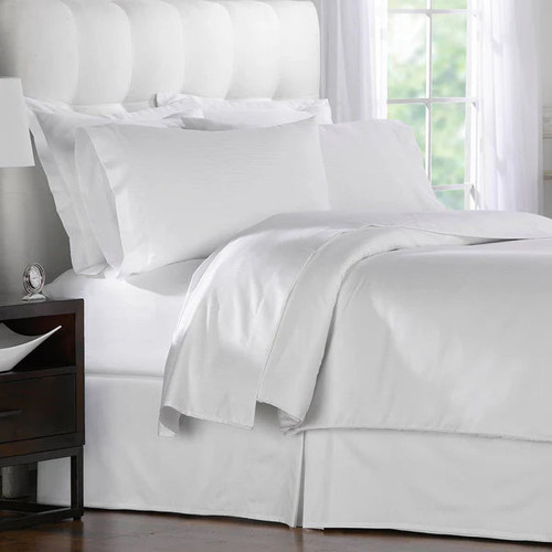 WestPoint Duvet Cover - Full - Patrician T250 Stripe 5/32" (4mm) - Bleach White Stripe | Case of 12 | 1C99829