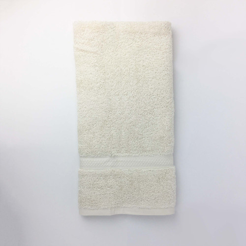 Representative Brentwood Ecru hand towel photo showing the dobby border. Photo is shared across sizes and weights; see this listing for size and case quantity.