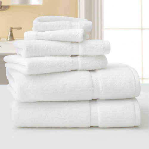 White Classic Luxury Hand Towels | Cotton Hotel spa Bathroom Towel | 16x30  | 6 Pack | Light Grey