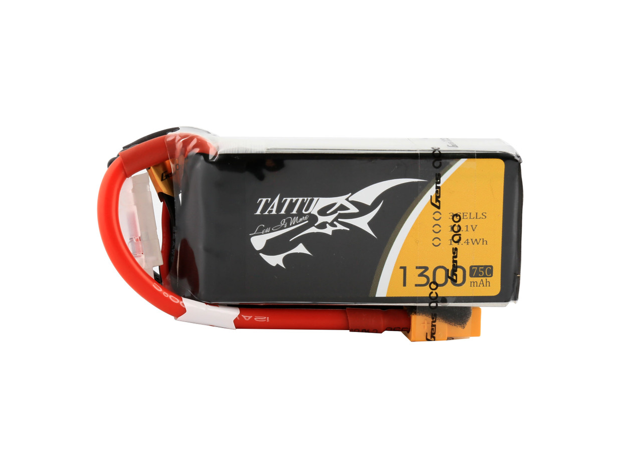 Tattu 1300mAh 3S 75C Lipo Battery Pack with XT60 Plug