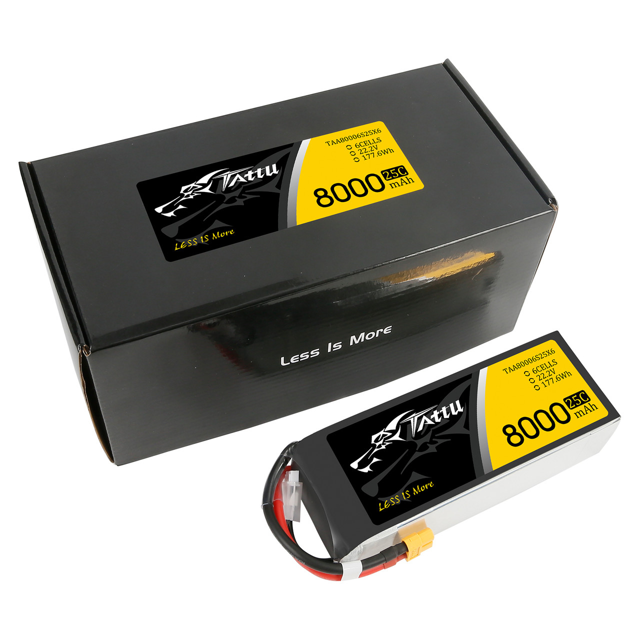 Tattu G-tech 6S 8000mAh 25C 22.2V Lipo Battery Pack with XT60 Plug