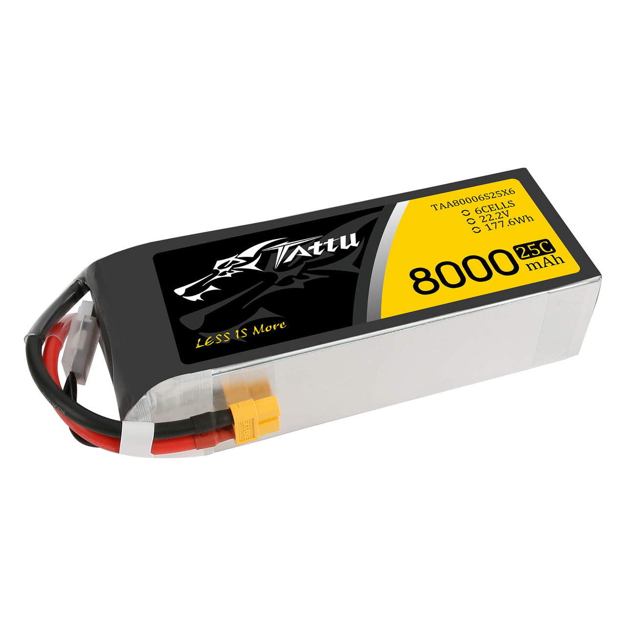 Tattu G-tech 6S 8000mAh 25C 22.2V Lipo Battery Pack with XT60 Plug