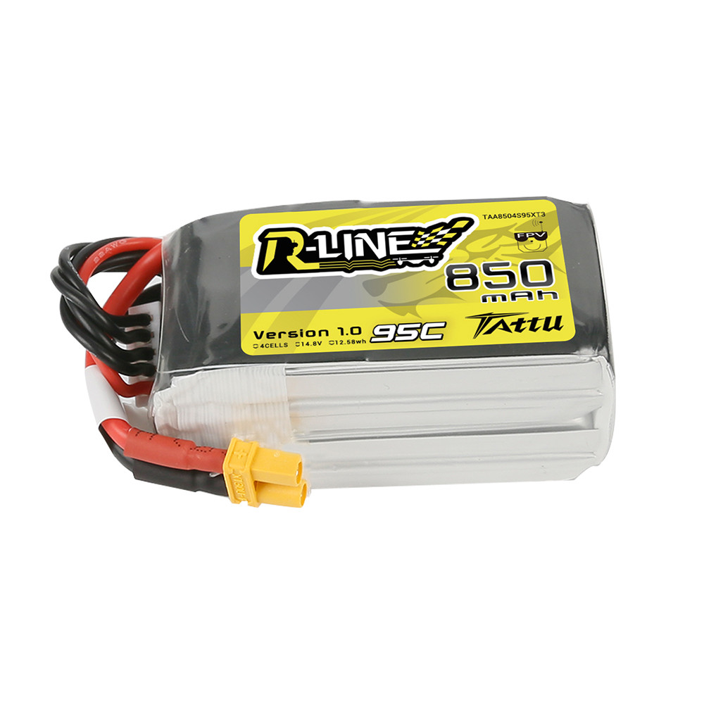 TAttu30,000mAh リポバッテリー Tattu 850mAh 4s 95C 14.8V R-Line Lipo Battery Pack with XT30 Plug