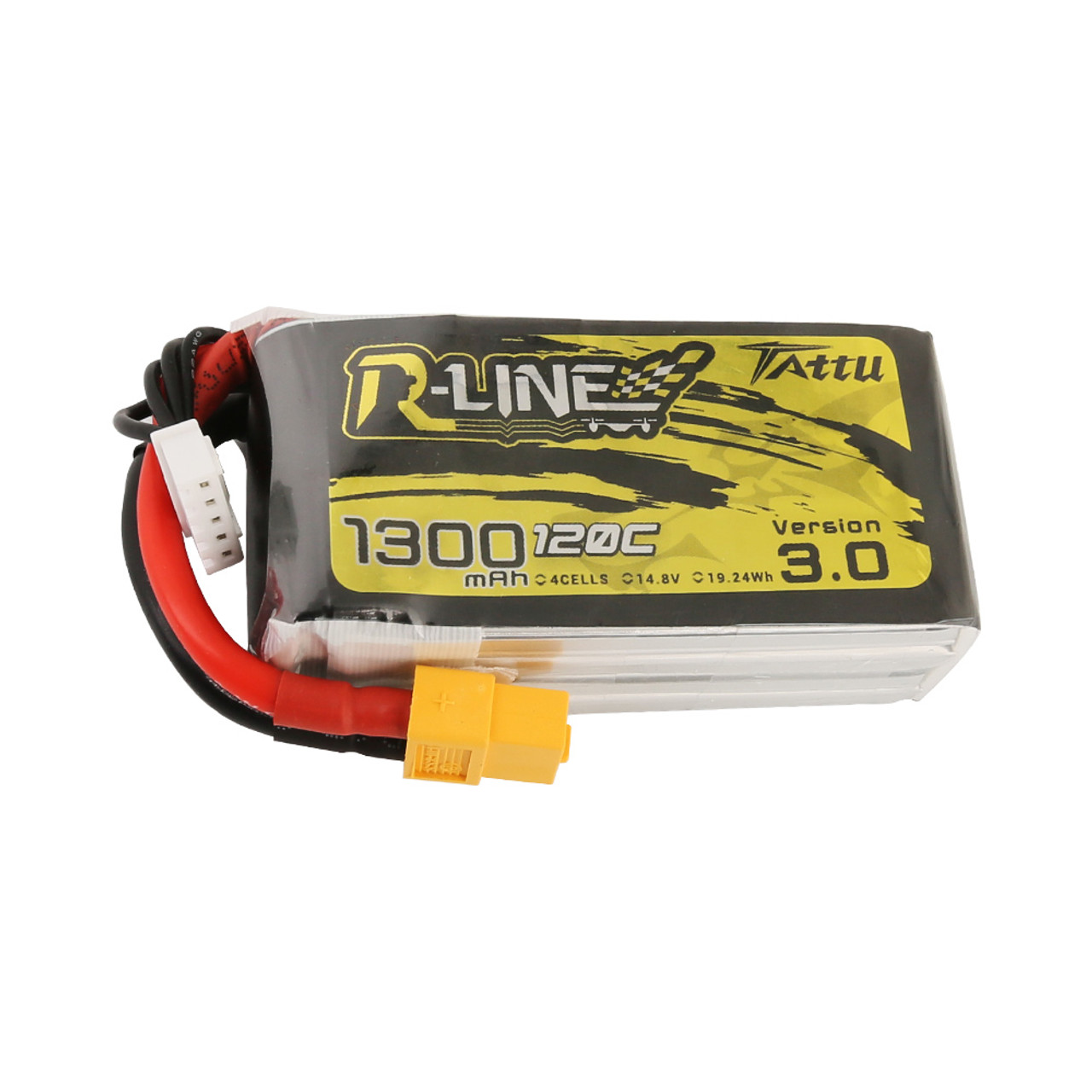 Tattu R-Line Version 3.0 1300mAh 14.8V 120C 4S1P Lipo Battery Pack with  XT60 Plug