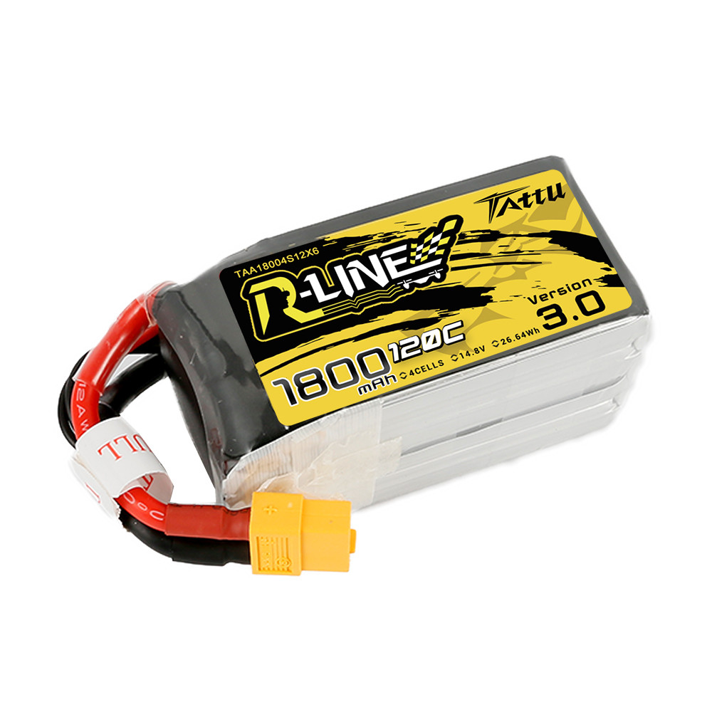 Tattu 1800mAh 4S 120C 14.8V R-Line Version 3.0 Lipo Battery Pack