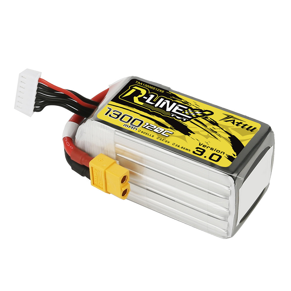 Tattu 1300mAh 6S 120C 22.2V R-Line Version 3.0 Lipo Battery Pack
