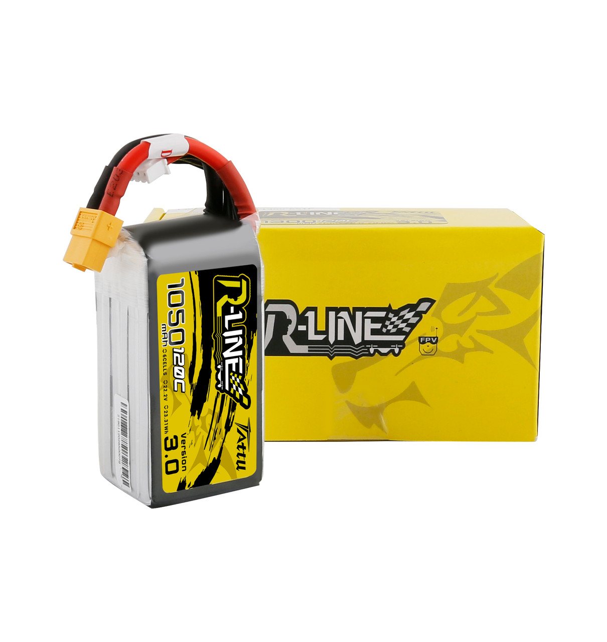 Tattu R-Line Version 3.0 1050mAh 22.2V 120C 6S1P Lipo Battery Pack