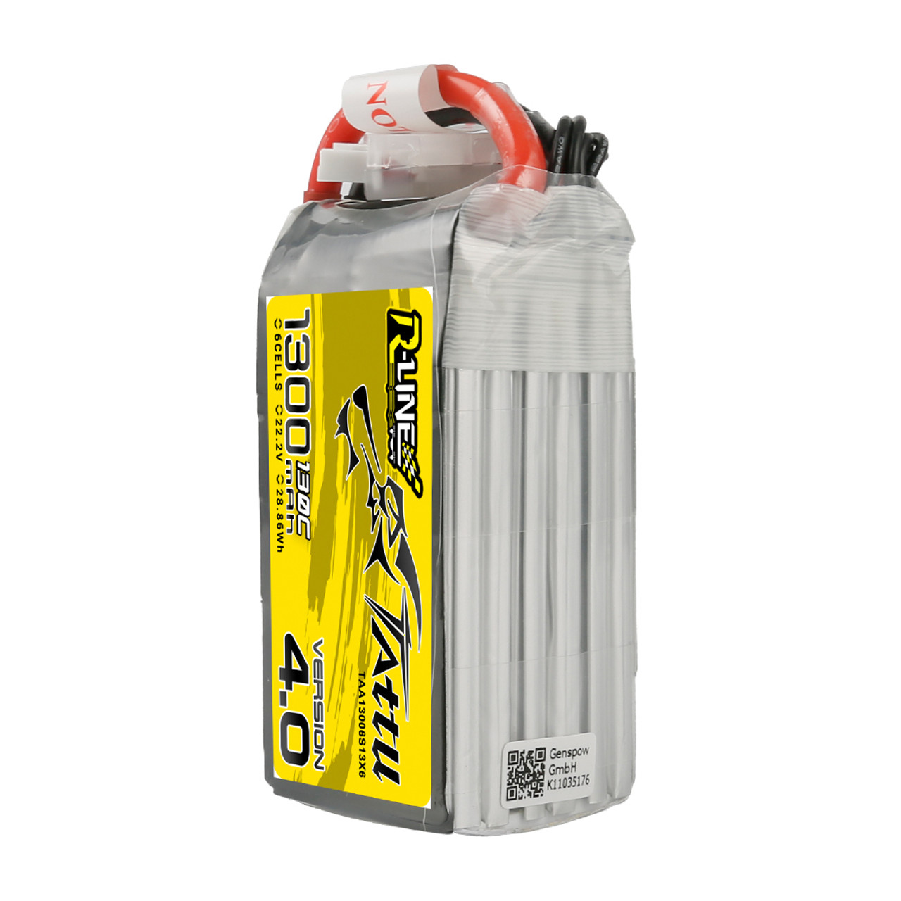 Tattu 1300mAh 6S 130C 22.2V R-Line Version 4.0 Lipo Battery