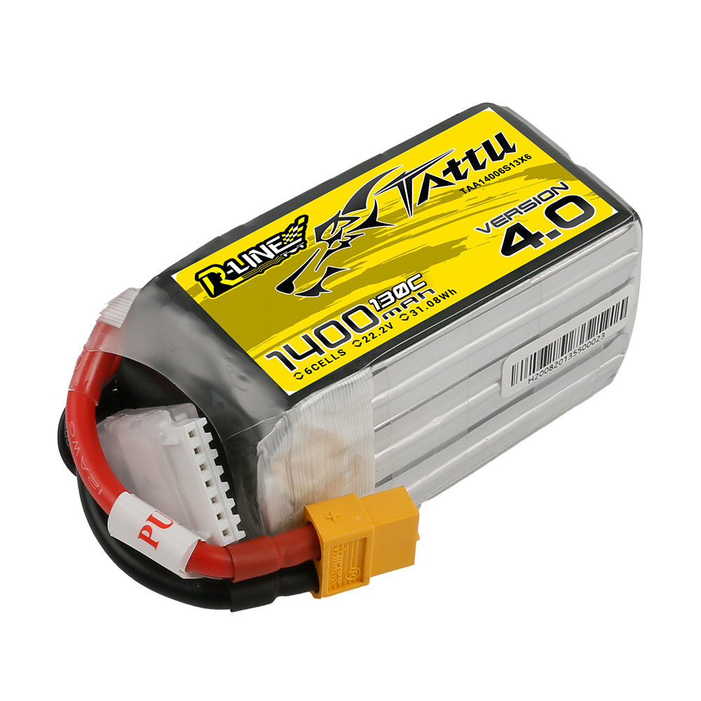 Tattu 1400mAh 6S 130C 22.2V R-Line Version 4.0 Lipo Battery Pack