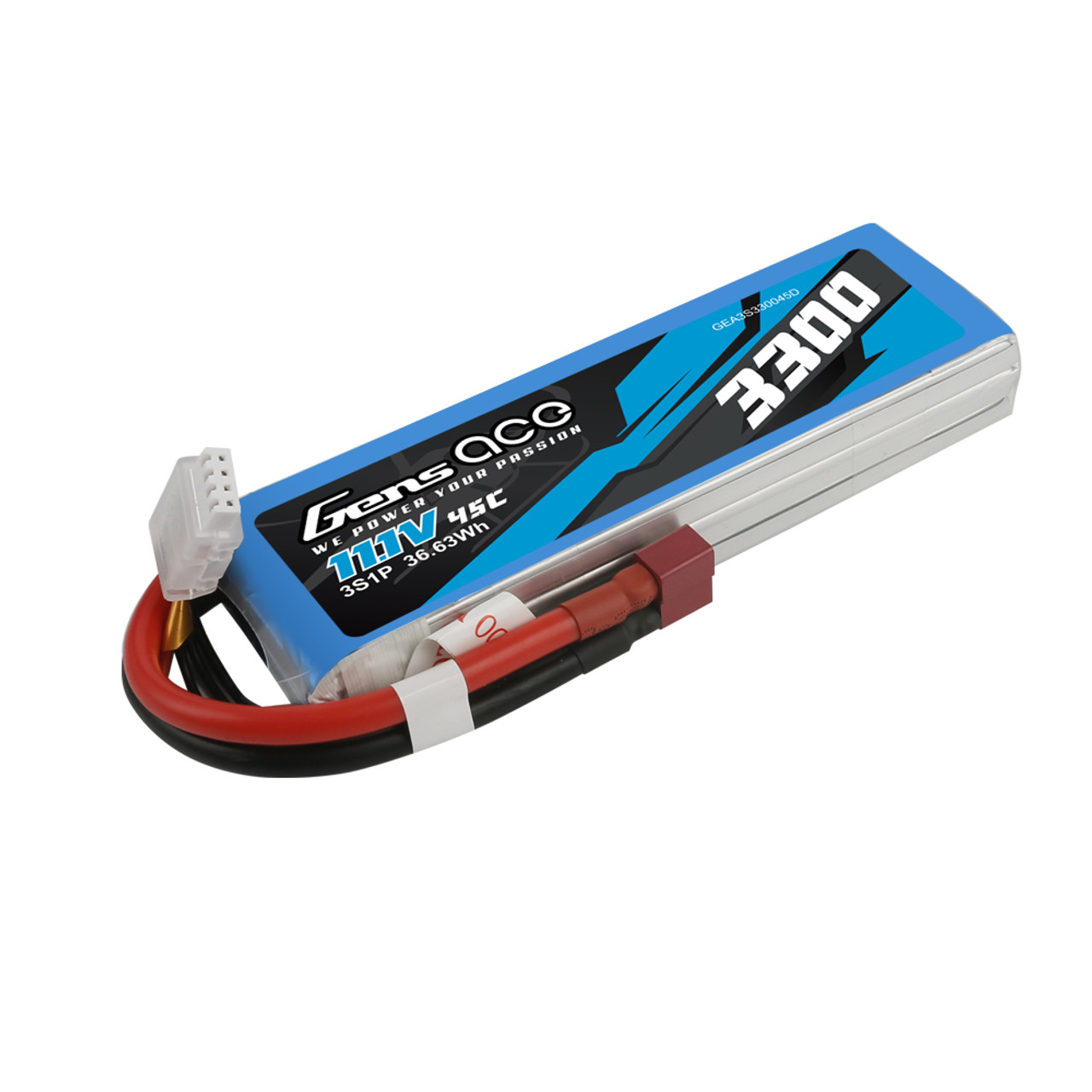 Gens Ace 3300mAh 3S 45C 11.1V Lipo Battery Pack with Deans Plug