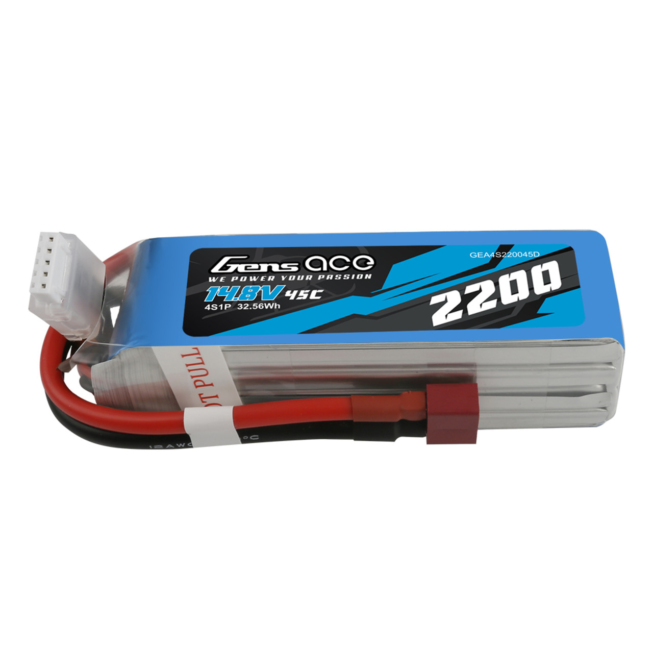 Gens ace 2200mAh 4s 45C 14.8V Lipo Battery Pack with DeansPlug