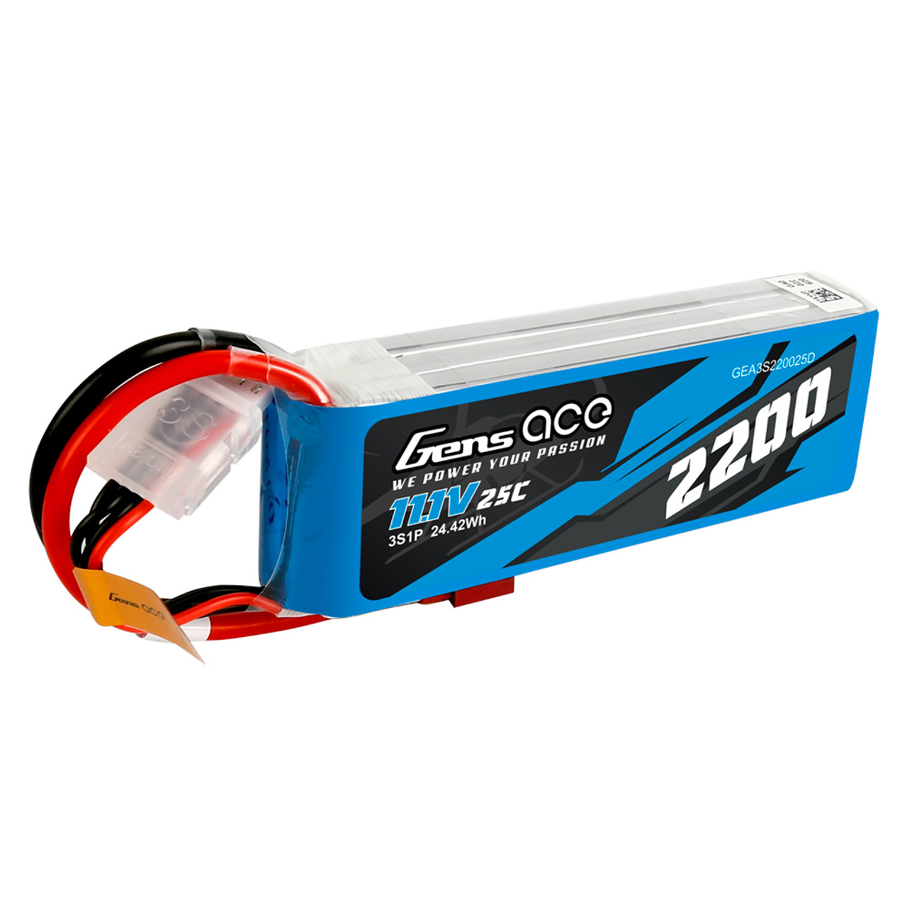 Gens ace Batterie LiPo 3S 11.1V-2200-45C (Multi) 106x34x24mm