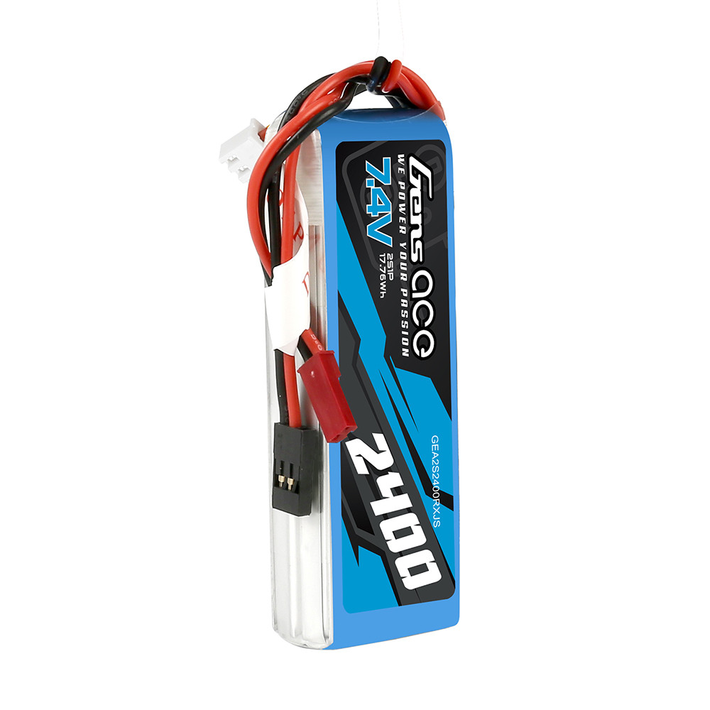 Gens ace 2400mAh 2S 7.4V RX Lipo Battery Pack with JST-SYP Plug